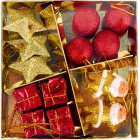 Набор шаров и украшений елочных Деды Морозы и подарочки1