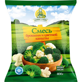 Cкидка Смесь брокколи и цветной капусты Hanna’s Farm. Акционный товар в каталоге