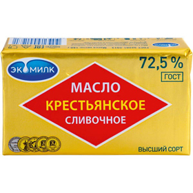 Cкидка Масло сладкосливочное Крестьянское Экомилк. Акционный товар в каталоге